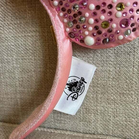 Disney x Baublebar Pink Rhinestone Pearl Pleated Bow Minnie Mouse Headband - Picture 5 of 10